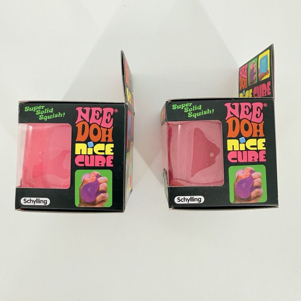 Schylling Nee Doh Nice Cube Original Pink Sensory Fidget Toy Stress Ball 2.25" - Picture 5 of 10